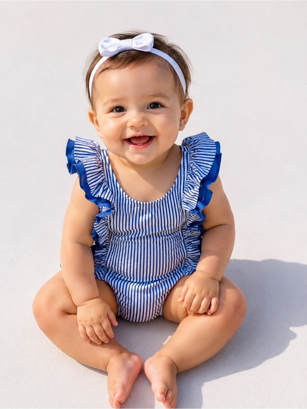 RuffleButts Seersucker Waterfall One Piece 12-18 months